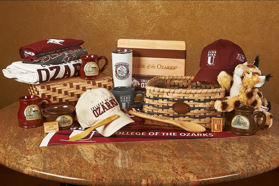An example of products sold at the gift shop and campus bookstore.